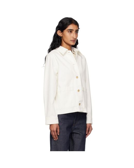 A.P.C. White Off- Nikkie Denim Jacket
