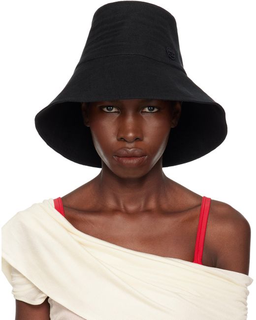 Ruslan Baginskiy Black Embellished Bow Tie Bucket Hat