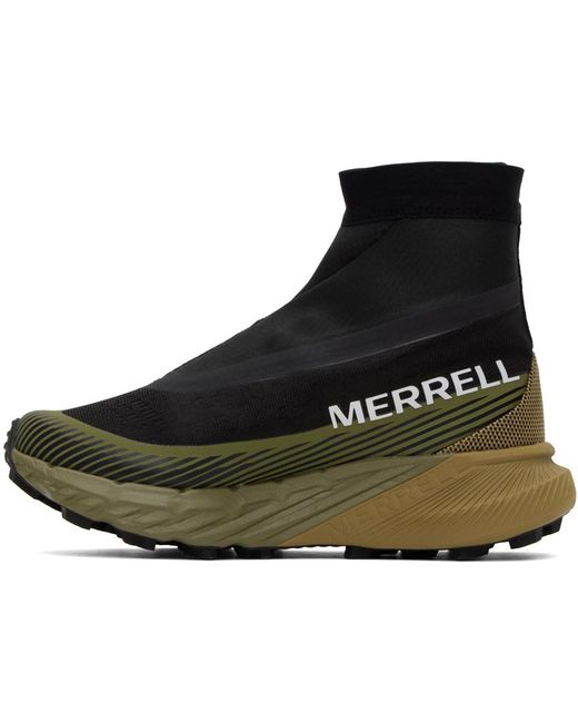 Merrell Black & Green Agility Peak 5 Zero Sneakers