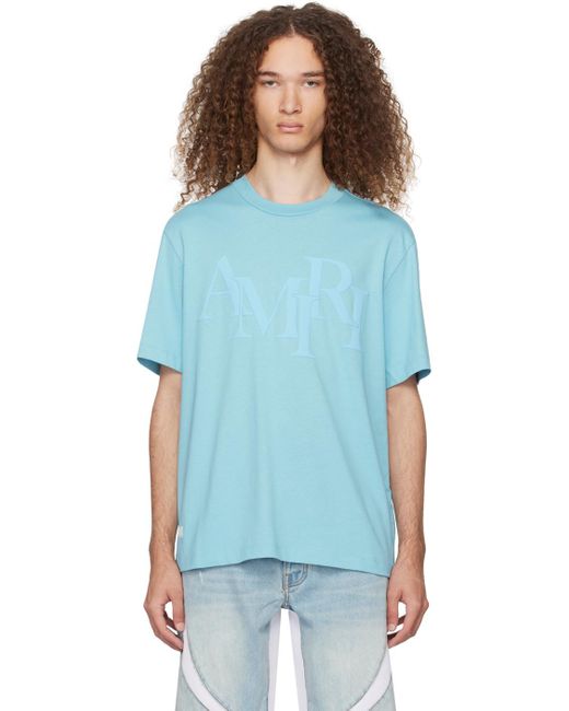 Amiri Blue staggered T-shirt for men