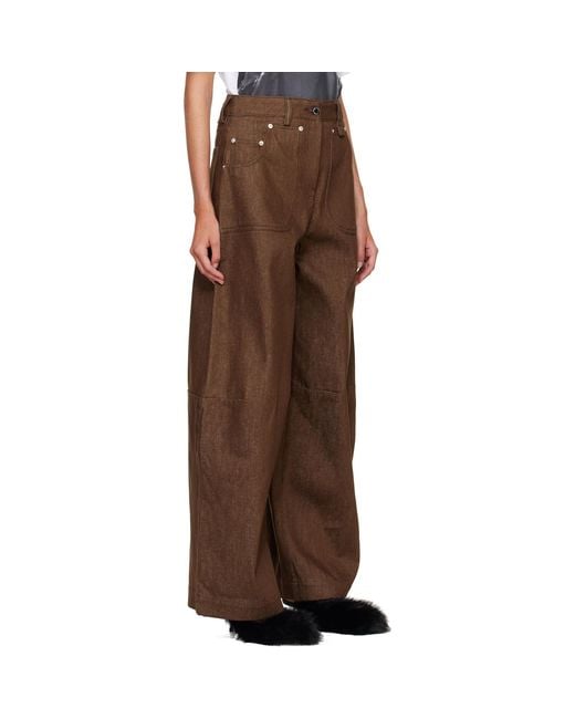 Simone Rocha Brown Wide Leg Utility Curve Jeans
