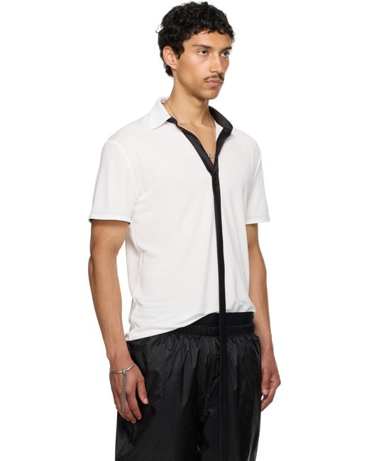 AARON ESH Black Ssense Exclusive Satin Strip Polo for men