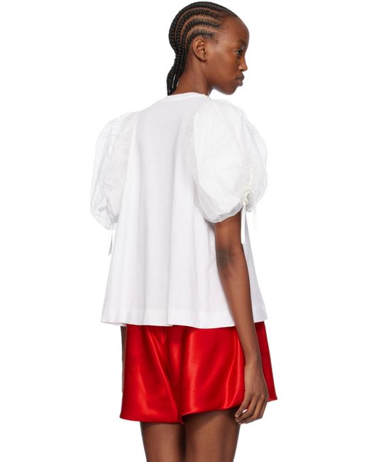 T-shirt blanc à perles Simone Rocha en coloris Red