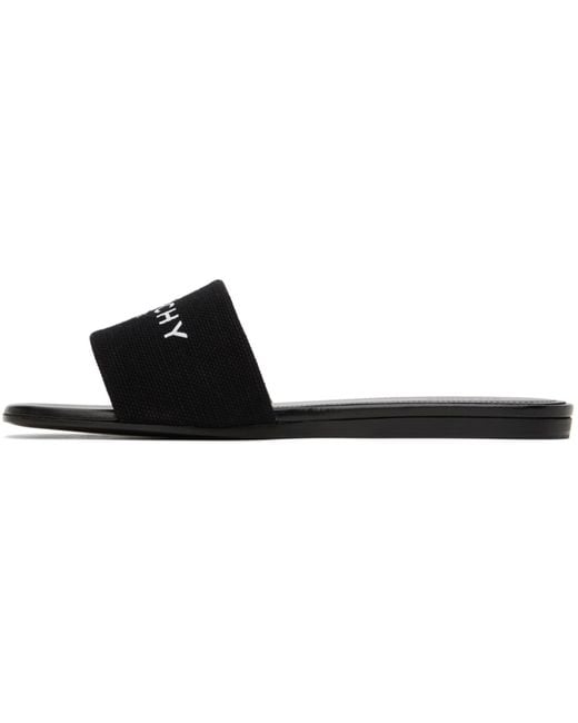 Givenchy Black 4G Flat Sandals