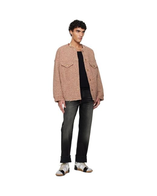 R13 Black Cuffed Boyfriend Jeans for men