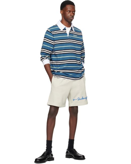 Short Blanc Cassé En Coton À Logo De Style Cordage Marin Burberry pour homme en coloris Natural