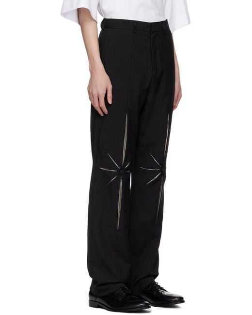 Kusikohc Black Tailored Origami Trousers for men