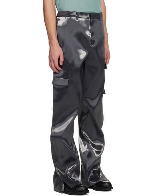 HELIOT EMIL Black Cargo Pants for men