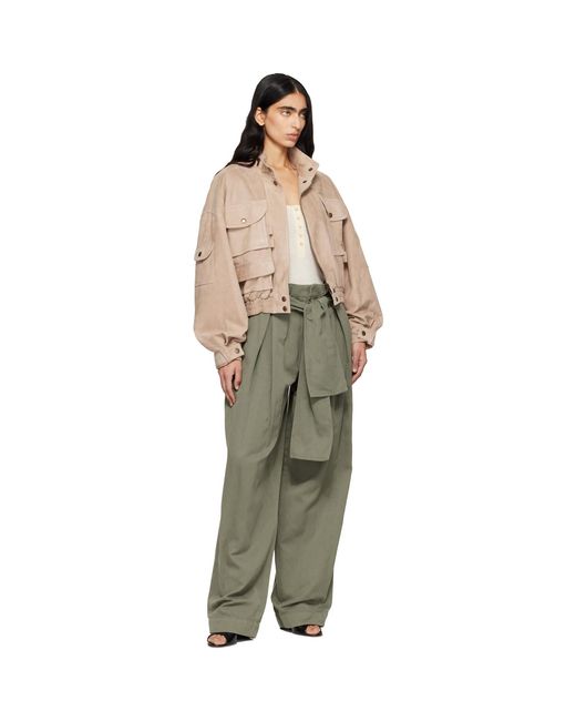 Balmain Brown Suede Bomber Jacket