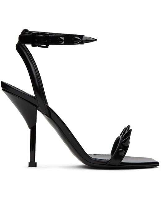 McQueen Black Studded Heeled Sandals | Lyst