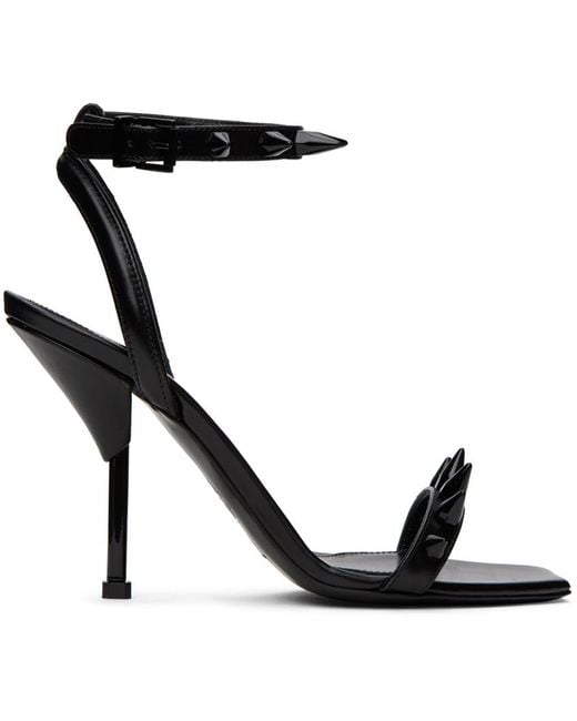 Alexander McQueen Black Studded Heeled Sandals