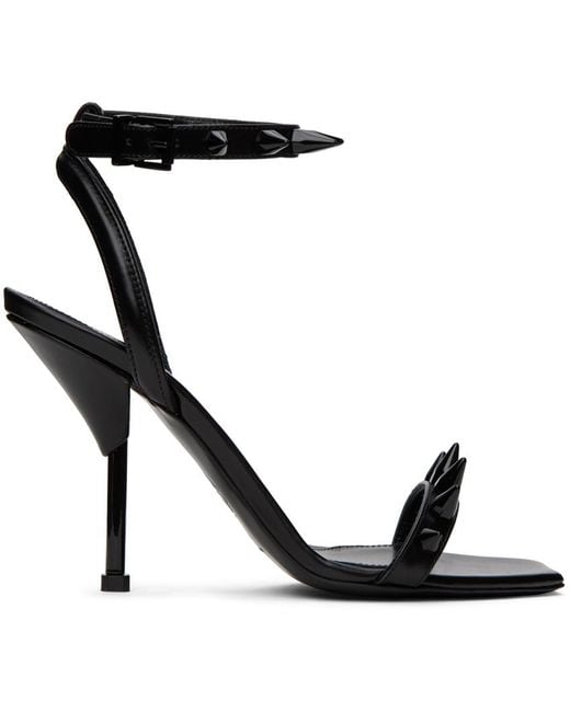 Alexander McQueen Black Studded Heeled Sandals