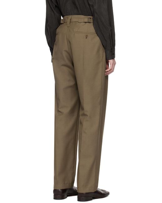 Lemaire Multicolor Taupe Pleated Trousers for men