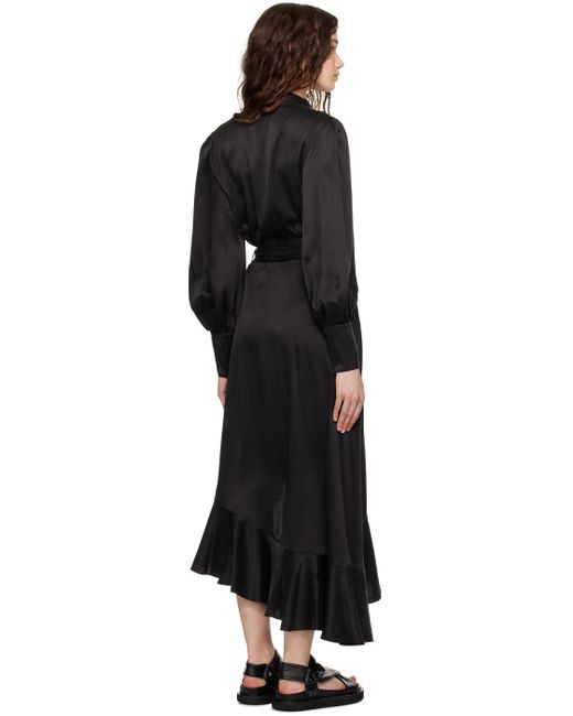Zimmermann Black Wrap Midi Dress