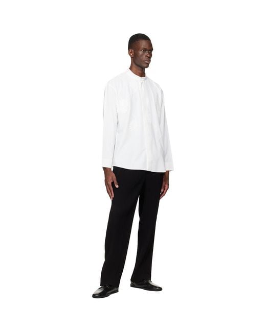 Homme Plissé Issey Miyake White Embroidery Press Shirt for men