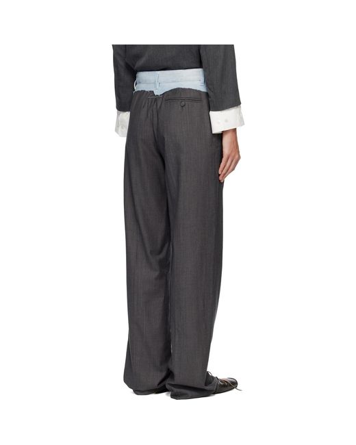 MM6 by Maison Margiela Black Tailored Denim Waistband Trousers