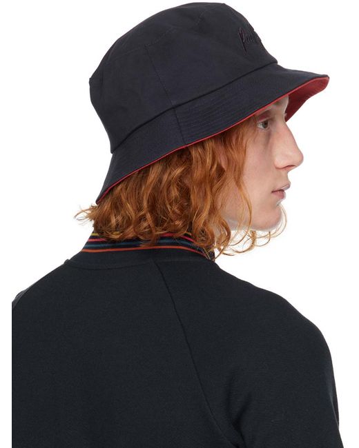 Paul Smith Blue Navy Shadow Bucket Hat for men