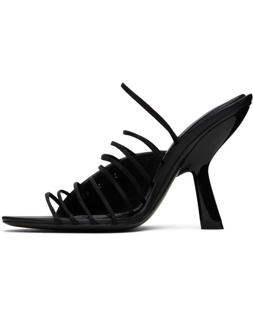 Ferragamo Black Ultra-fine Mini Straps Sandals