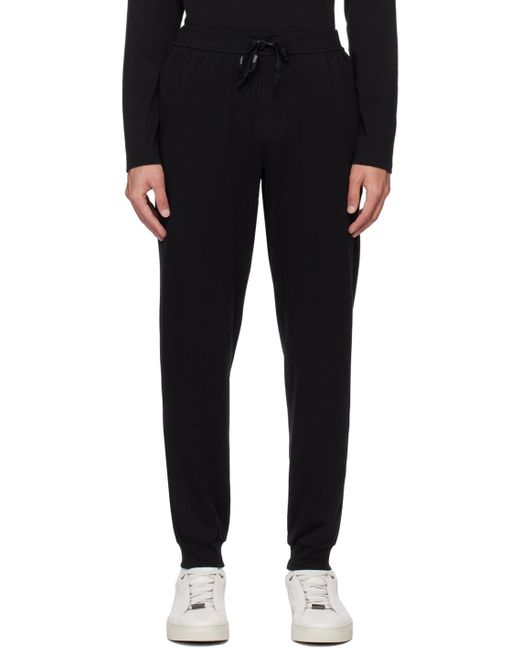 Pantalon de survêtement noir à logo brodé Boss pour homme en coloris Black