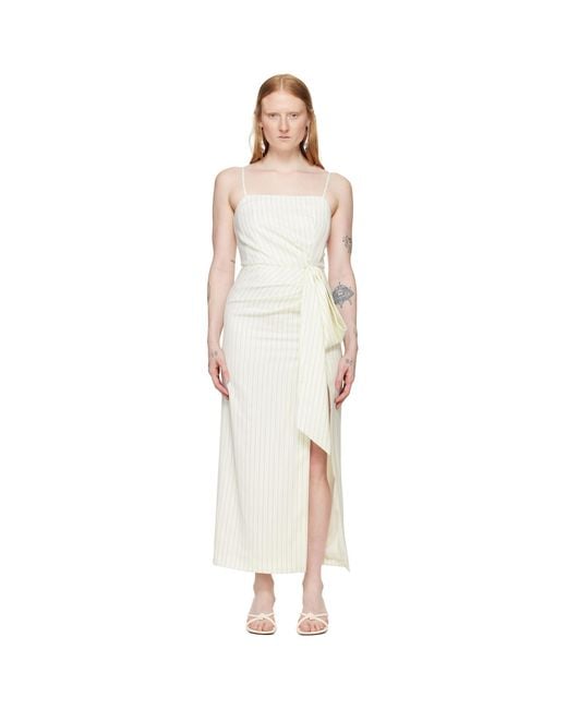 MSGM Black Off-white Pinstripe Maxi Dress