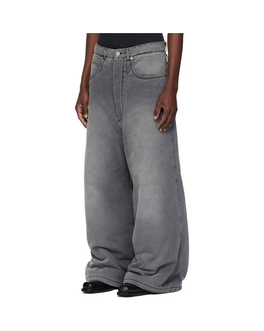 Lu'u Dan Black Wadded Jeans for men