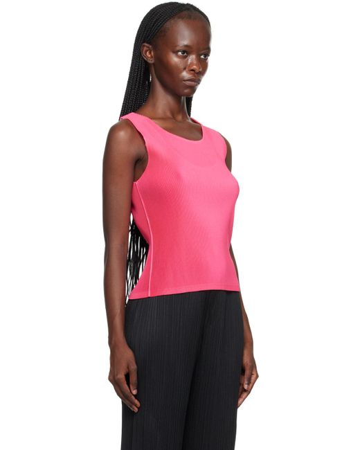 Pleats Please Issey Miyake Red Pink Mist July Tank Top