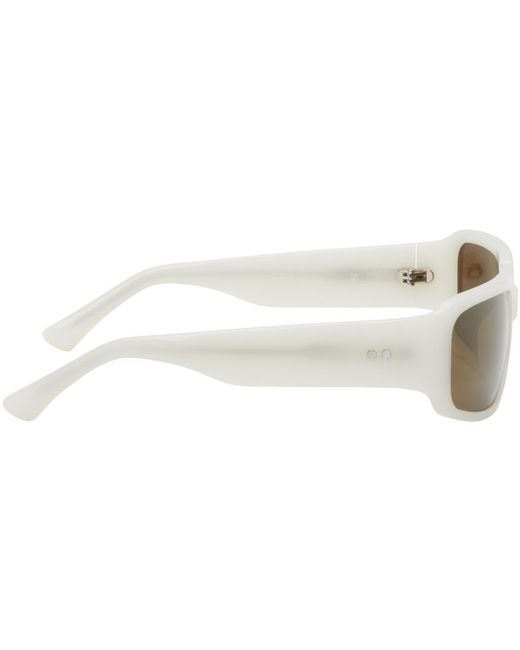 Dries Van Noten Black White Linda Farrow Edition Square Sunglasses for men