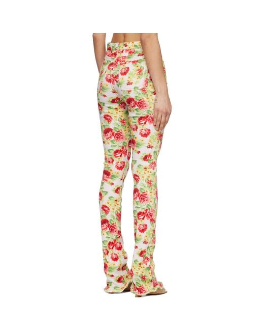 Acne Orange Printed Casual Leggings