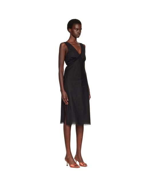 Cou Cou Black 'The Iris Slip' Midi Dress