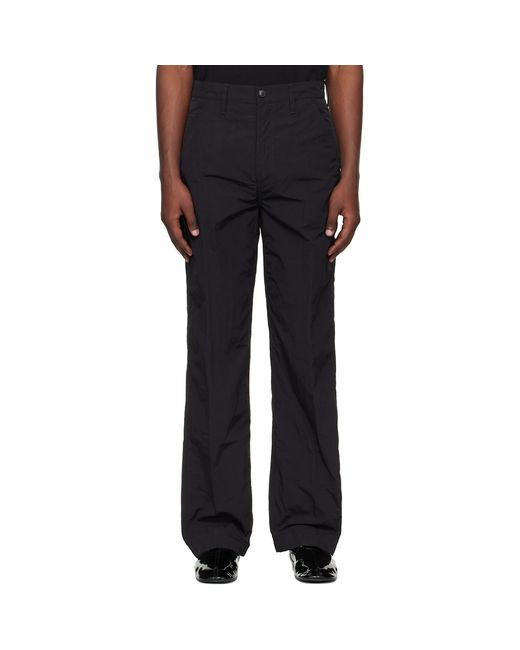 Dries Van Noten Black Crinkle Cargo Pants for men