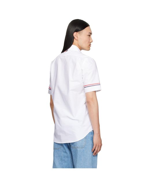 Thom Browne White Straight Fit Oxford Shirt for men
