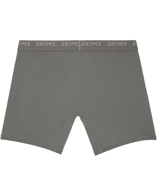 Skims Gray Three-Pack Stretch 5 Boxer Briefs for men
