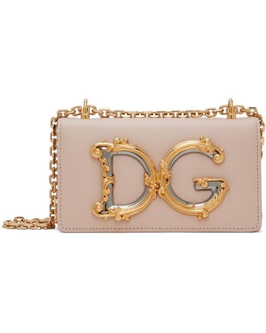 Dolce & Gabbana Black Dolce&gabbana Pink Calfskin Phone Bag