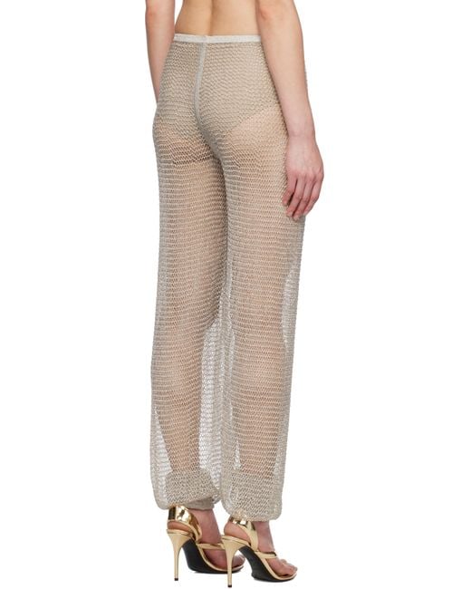Alaïa Natural Mesh Knit Balloon Trousers