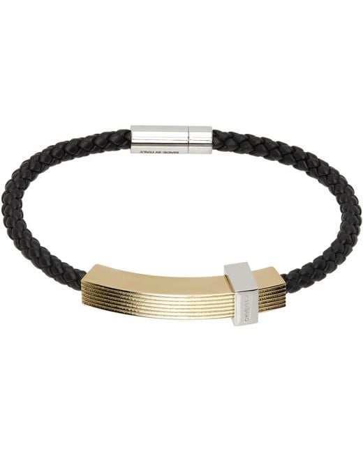 Ferragamo Black Braided Band Bracelet for men