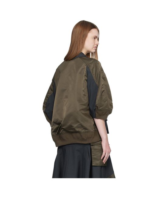 Sacai Black Khaki Suiting Nylon Twill Blazer