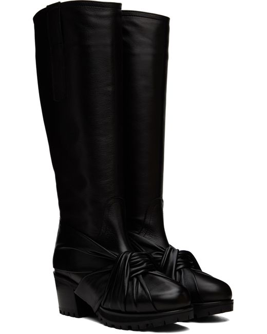 Kiko Kostadinov Black Knotted Riding Boots