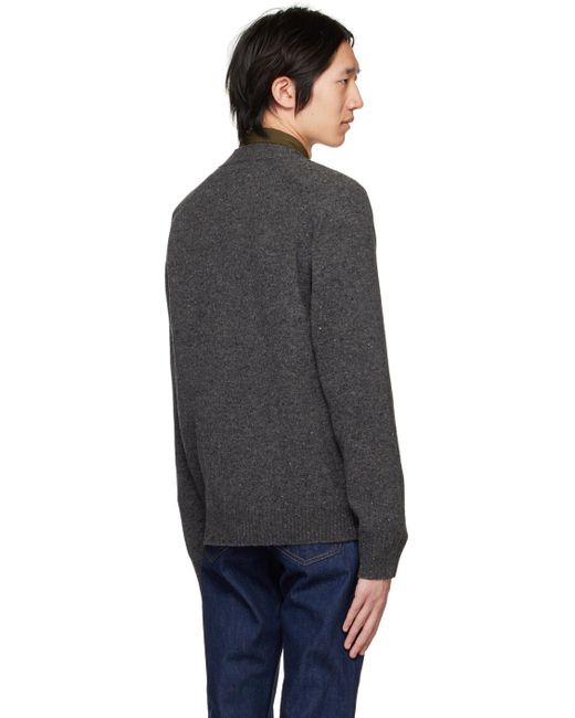 Norse Projects Black Gray Kasper N Donegal Cardigan for men