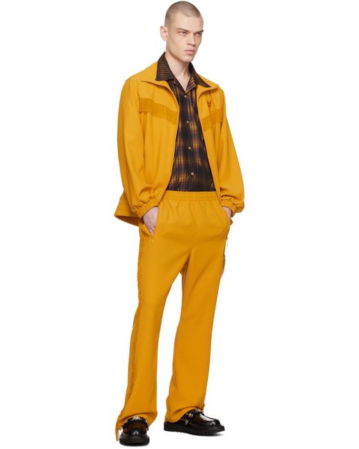 Blouson de survêtement jaune à garnitures à frange Needles pour homme en coloris Orange