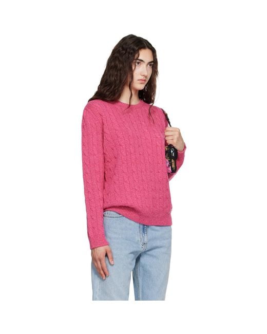 Valentino Red Cable-Knit Wool Sweater