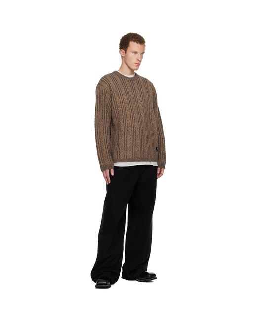 Wooyoungmi Brown Wool Blend Herringbone Sweater for men