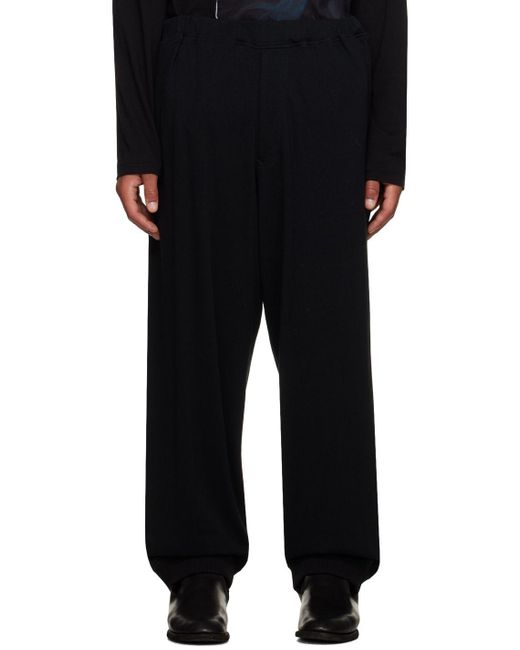 Yohji Yamamoto Black Drawstring Sweatpants for Men