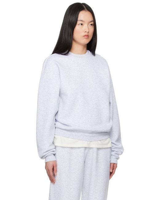 Skims White Cotton Fleece Classic Crewneck Sweatshirt