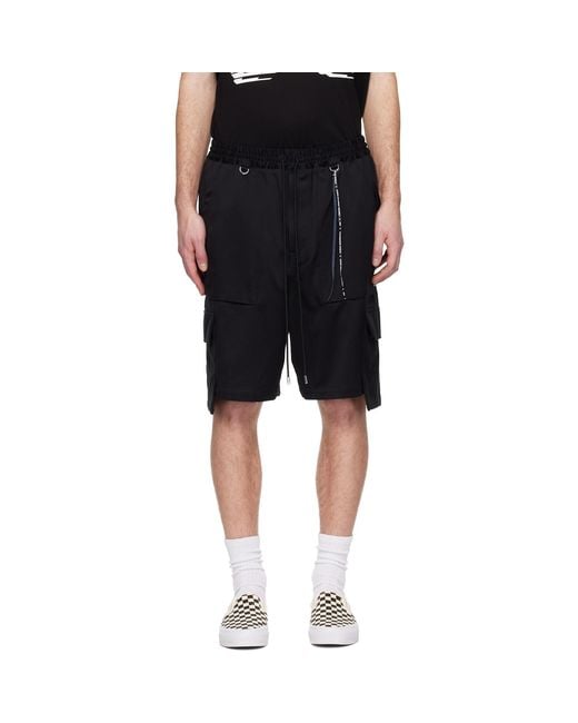 MASTERMIND WORLD Black Mw Cargo Shorts for men