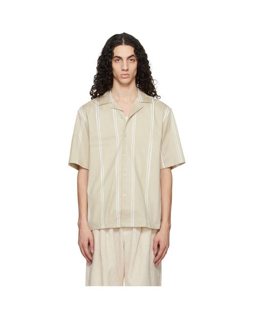 Boss Natural Striped Relaxed-Fit Stretch Cotton Shirt for men