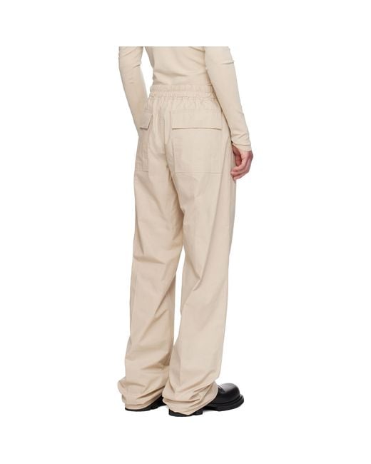 Rick Owens Natural Temple Dietrich Drawstring Trousers for men