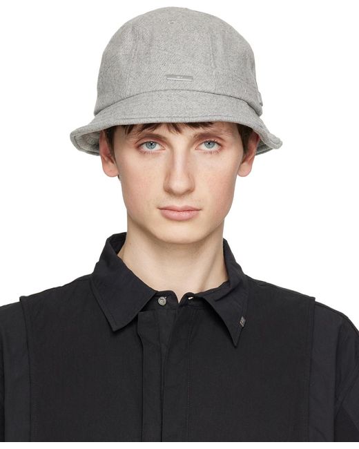 C2H4 Gray Curvilinear Bucket Hat for men
