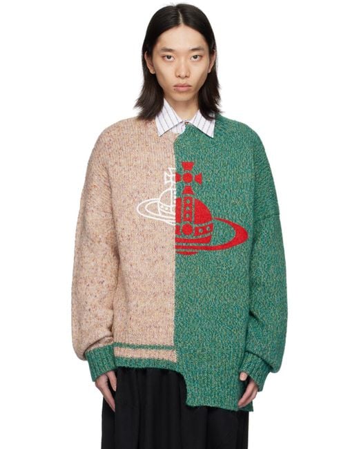 Vivienne Westwood Green Half & Half Sweater for men