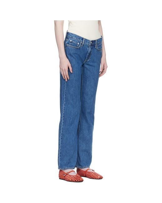 Rag & Bone Blue Harlow Full Straight Jeans