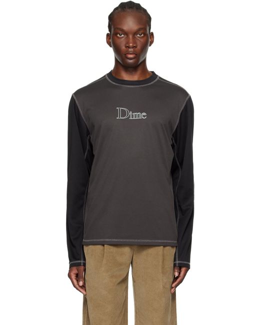 Dime Black Athletic Long Sleeve T-Shirt for men